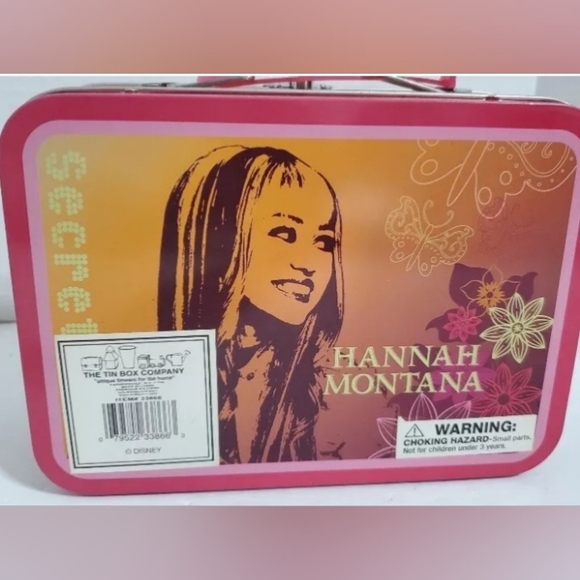 Hannah Montana Miley Cyrus Disney Channel tin metal lunchbox y2k new - Picture 3 of 12